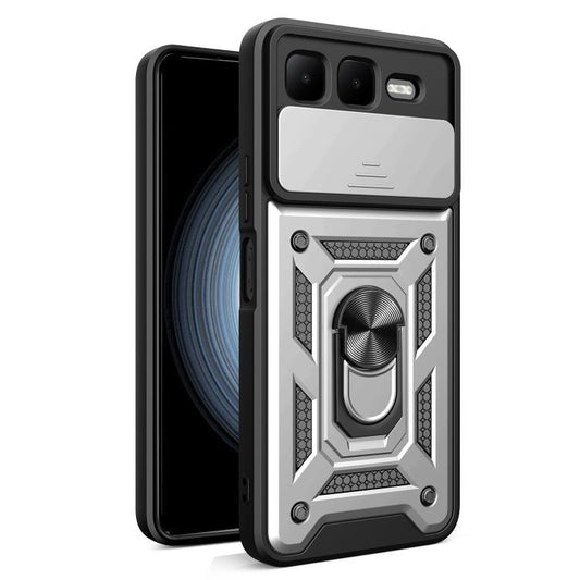 For Infinix Smart 10 Plus 4G Sliding Camera Cover Design TPU+PC Phone Case(Silver) - free shipping - PMC Jewellery - Order now!