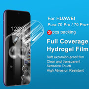 For Huawei Pura 70 Pro 2pcs imak Curved Full Screen Hydrogel Film Protector