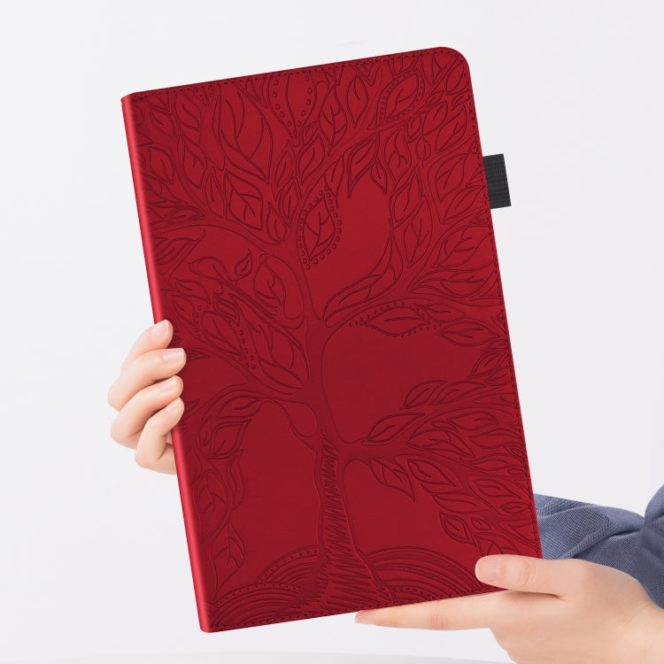 For Honor Pad X9 / X8 Pro Tree Life Series Embossed Leather Tablet Case(Red) - Honor by PMC TechLife | Online Shopping South Africa | PMC TechLife | Buy Now Pay Later Mobicred