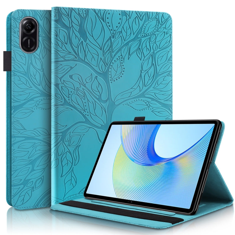 For Honor Pad X9 / X8 Pro Tree Life Series Embossed Leather Tablet Case(Lake Blue) - Honor by PMC TechLife | Online Shopping South Africa | PMC TechLife | Buy Now Pay Later Mobicred