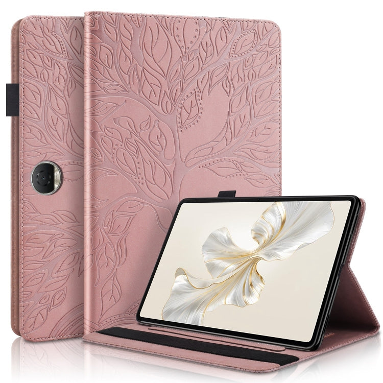 For Honor Pad 9 Tree Life Series Embossed Leather Tablet Case(Rose Gold) - Honor by PMC TechLife | Online Shopping South Africa | PMC TechLife | Buy Now Pay Later Mobicred
