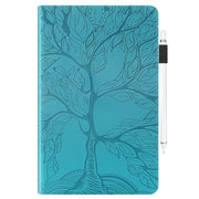 For Honor Pad X8a Tree Life Series Embossed Leather Tablet Case(Lake Blue)