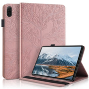 For Honor Pad X8a Tree Life Series Embossed Leather Tablet Case(Rose Gold)