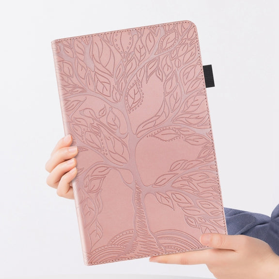 For Honor Pad X8a Tree Life Series Embossed Leather Tablet Case(Rose Gold)