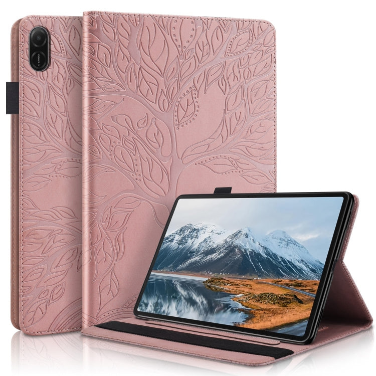 For Honor Pad X8a Tree Life Series Embossed Leather Tablet Case(Rose Gold) - Honor by PMC TechLife | Online Shopping South Africa | PMC TechLife | Buy Now Pay Later Mobicred