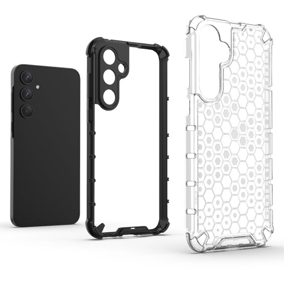 For Samsung Galaxy A35 5G Shockproof Honeycomb PC + TPU Protective Phone Case(Black)