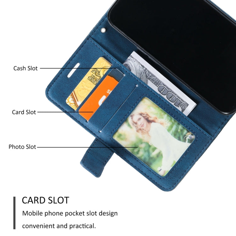 For iPhone 16 Pro Max Skin Feel Splicing Leather Phone Case(Blue) - iPhone 16 Pro Max Cases by PMC TechLife | Online Shopping South Africa | PMC TechLife | Buy Now Pay Later Mobicred