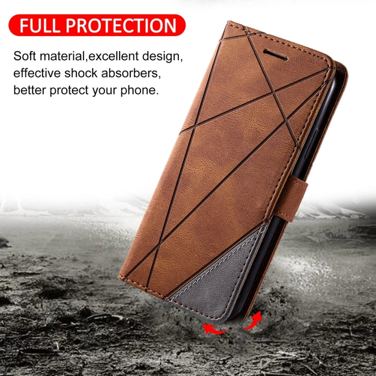 For iPhone 16 Pro Skin Feel Splicing Leather Phone Case(Brown) - iPhone 16 Pro Cases by PMC TechLife | Online Shopping South Africa | PMC TechLife | Buy Now Pay Later Mobicred