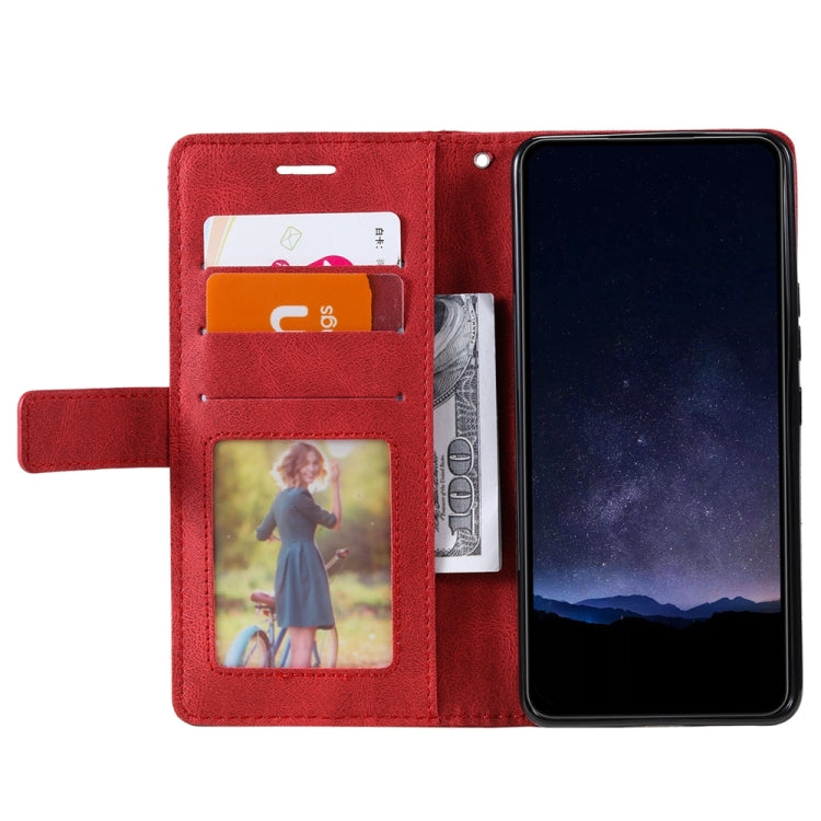 For iPhone 16 Plus Skin Feel Splicing Leather Phone Case(Red) - iPhone 16 Plus Cases by PMC TechLife | Online Shopping South Africa | PMC TechLife | Buy Now Pay Later Mobicred