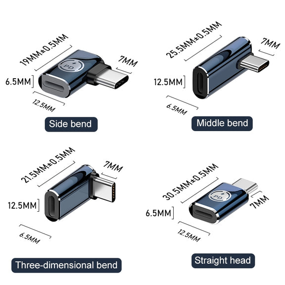 8 Pin to USB-C / Type-C Male Adapter Supports Charging & Data Transmission, Style:Middle Bend