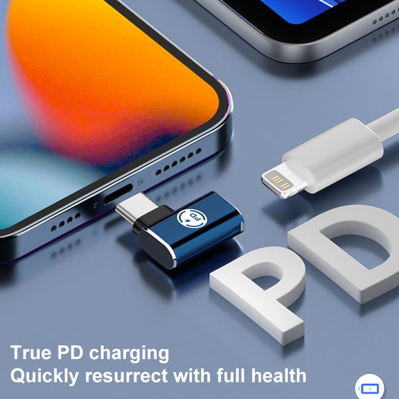 8 Pin to USB-C / Type-C Male Adapter Supports Charging & Data Transmission, Style:Middle Bend
