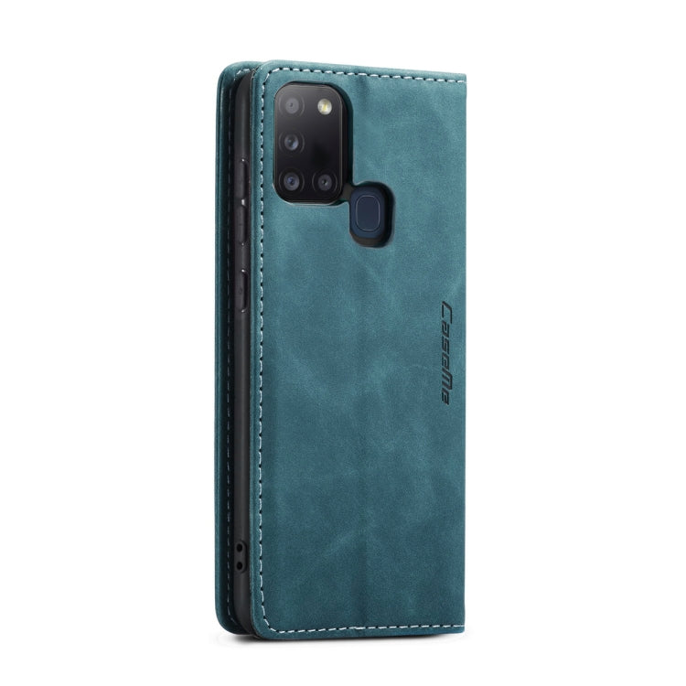 For Samsung Galaxy A21S CaseMe-013 Multifunctional Retro Frosted Horizontal Flip Leather Case with Card Slot & Holder & Wallet(Blue) - free shipping - PMC Jewellery - Order now!