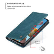 For Samsung Galaxy A21S CaseMe-013 Multifunctional Retro Frosted Horizontal Flip Leather Case with Card Slot & Holder & Wallet(Blue)
