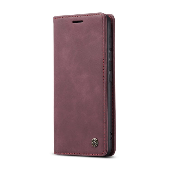 For Samsung Galaxy A31 CaseMe-013 Multifunctional Retro Frosted Horizontal Flip Leather Case with Card Slot & Holder & Wallet(Wine Red)