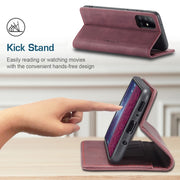 For Samsung Galaxy A31 CaseMe-013 Multifunctional Retro Frosted Horizontal Flip Leather Case with Card Slot & Holder & Wallet(Wine Red)