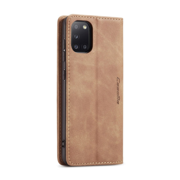 For Samsung Galaxy A31 CaseMe-013 Multifunctional Retro Frosted Horizontal Flip Leather Case with Card Slot & Holder & Wallet(Brown)