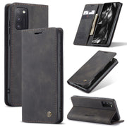 For Samsung Galaxy A41 CaseMe-013 Multifunctional Retro Frosted Horizontal Flip Leather Case with Card Slot & Holder & Wallet(Black)