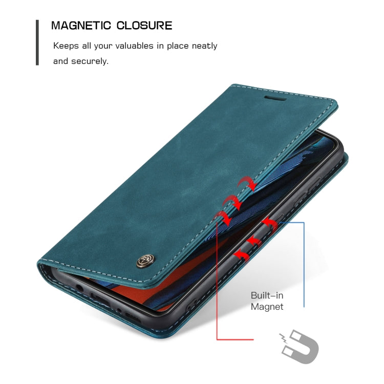 For Samsung Galaxy A41 CaseMe-013 Multifunctional Retro Frosted Horizontal Flip Leather Case with Card Slot & Holder & Wallet(Blue) - free shipping - PMC Jewellery - Order now!