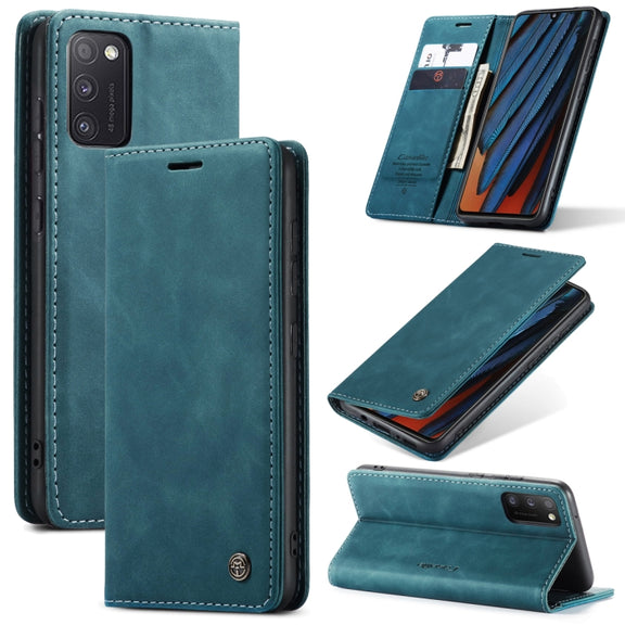 For Samsung Galaxy A41 CaseMe-013 Multifunctional Retro Frosted Horizontal Flip Leather Case with Card Slot & Holder & Wallet(Blue)