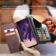 For Samsung Galaxy A41 CaseMe-013 Multifunctional Retro Frosted Horizontal Flip Leather Case with Card Slot & Holder & Wallet(Wine Red)