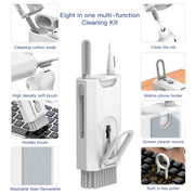 Q8 8 in 1 Multi-Function Headset Cleaning Pen Keyboard Mobile Phone Cleaner(White+Red)
