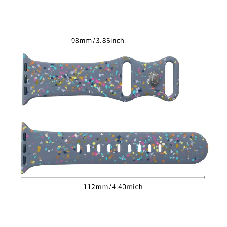 For Apple Watch Serie 9 45mm Floral Silicone Watch Band(Grey) - Watch Bands by PMC TechLife | Online Shopping South Africa | PMC TechLife