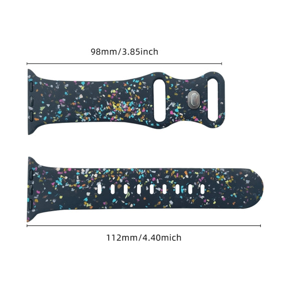 For Apple Watch Serie 5 44mm Floral Silicone Watch Band(Blue)