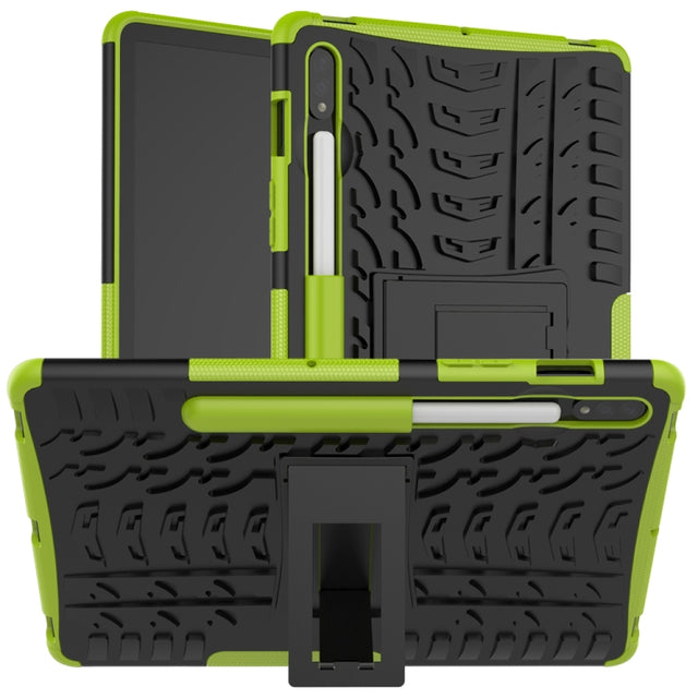 For Samsung Galaxy Tab S9 / S7 / S8 Tire Texture TPU + PC Tablet Case(Green)