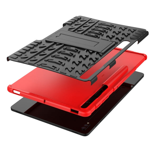 For Samsung Galaxy Tab S9+ Tire Texture TPU + PC Tablet Case(Red)
