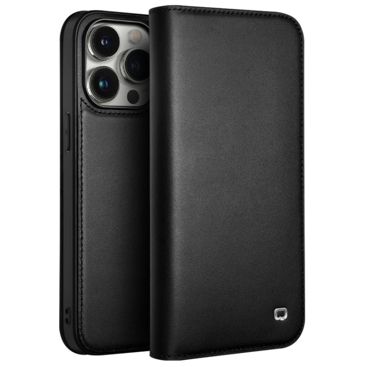 For iPhone 15 Pro Max QIALINO Classic Gen2 Genuine Leather Phone Case(Black) - free shipping - PMC Jewellery - Order now!