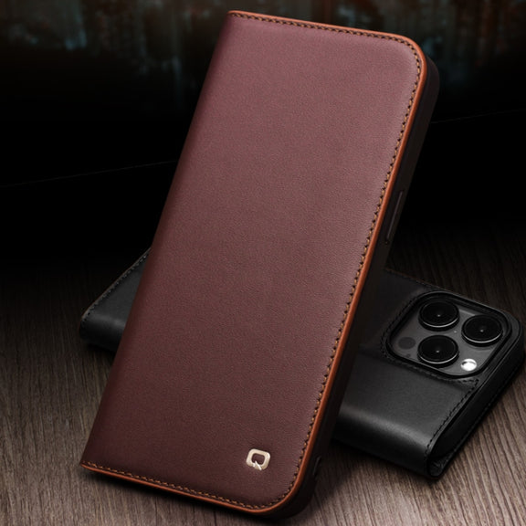 For iPhone 15 Plus QIALINO Classic Gen2 Genuine Leather Phone Case(Brown)