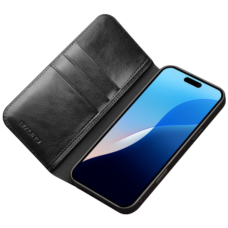 For iPhone 16 Pro Max QIALINO Classic Genuine Leather Phone Case(Black) - free shipping - PMC Jewellery - Order now!