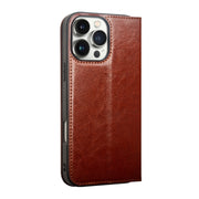 For iPhone 16 Pro Max QIALINO Classic Genuine Leather Phone Case(Brown)