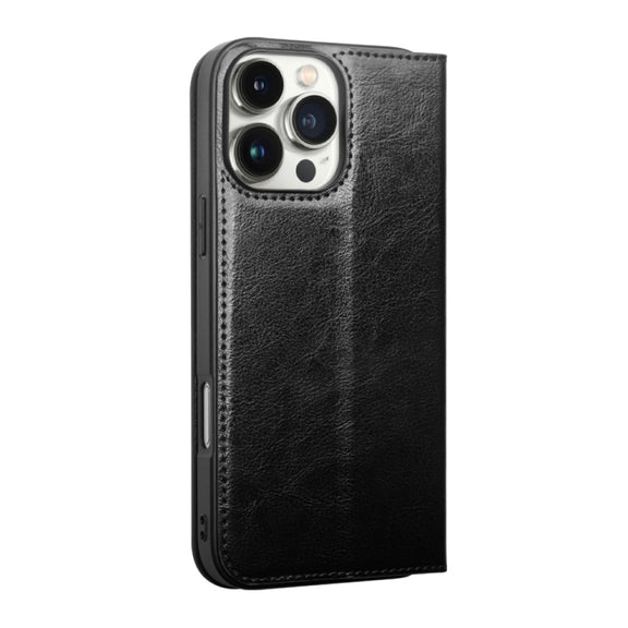 For iPhone 16 Pro QIALINO Classic Genuine Leather Phone Case(Black)