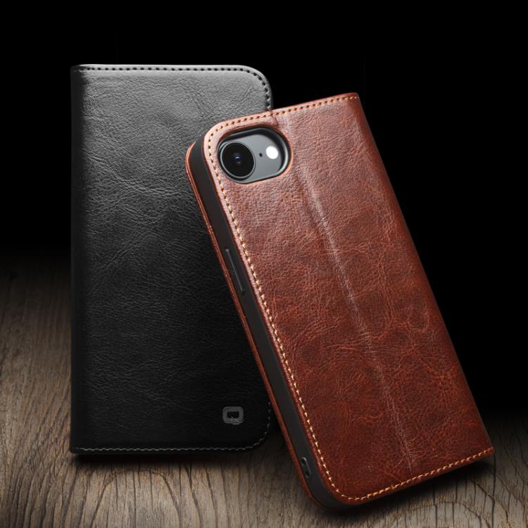 For iPhone 16e QIALINO Classic Genuine Leather Phone Case(Brown) - free shipping - PMc TechLife - Order now!