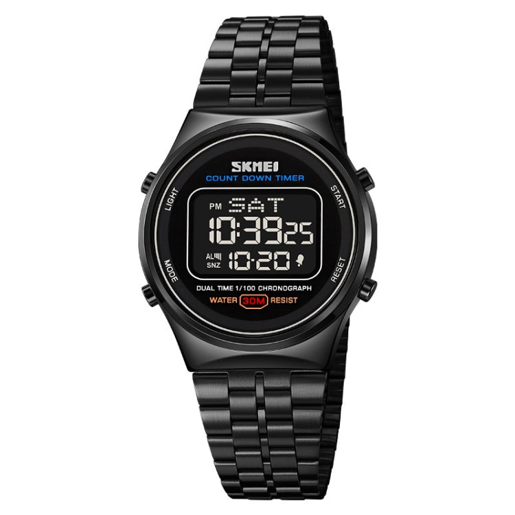 SKMEI 1882 Multifunctional Men 30M Waterproof Luminous Stainless Steel Digital Wrist Watch(Black) - free shipping - PMC TechLife - Order now!