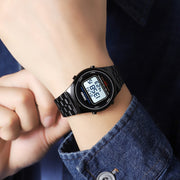 SKMEI 1882 Multifunctional Men 30M Water-resistant Luminous Stainless Steel Digital Wrist Watch(Silver Black)
