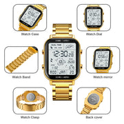 SKMEI 1888 Multifunctional Men 30M Water-resistant Sports Stainless Steel Digital Wrist Watch(Rose Gold)