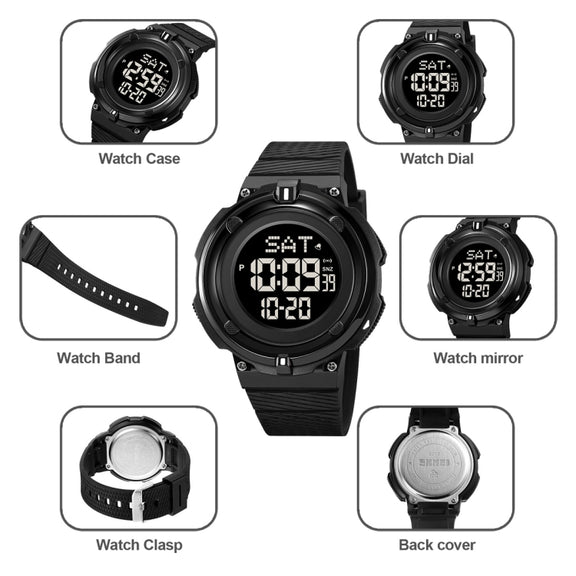 SKMEI 2010 Multifunctional Men 50M Water-resistant Luminous Digital Wrist Watch(Black)