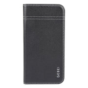 For iPhone 16 GEBEI Top-grain Horizontal Flip Leather Phone Case(Black)