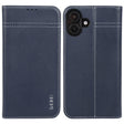 For iPhone 16 GEBEI Top-grain Horizontal Flip Leather Phone Case(Blue) - iPhone 16 Cases by GEBEI | Online Shopping South Africa | PMC TechLife | Buy Now Pay Later Mobicred