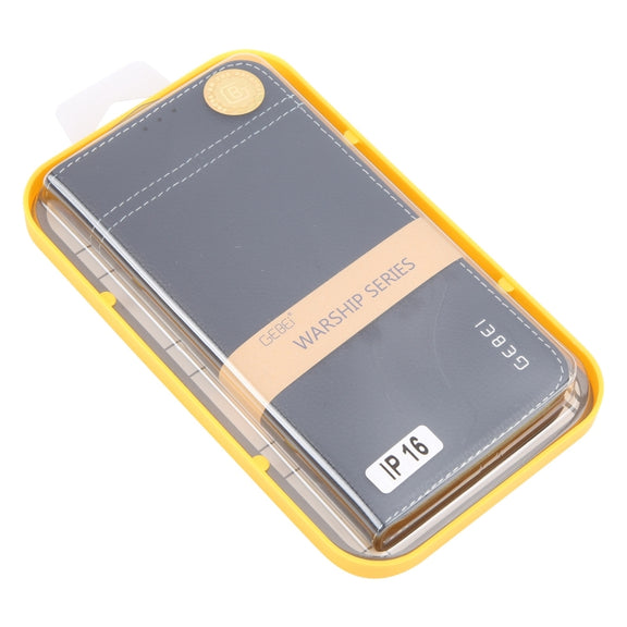 For iPhone 16 GEBEI Top-grain Horizontal Flip Leather Phone Case(Blue)