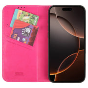 For iPhone 16 Pro Max GEBEI Top-grain Horizontal Flip Leather Phone Case(Rose Red)