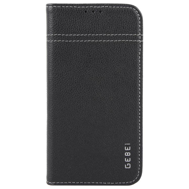 For iPhone 16e GEBEI Top-grain Horizontal Flip Leather Phone Case(Black) - free shipping - PMC Jewellery - Order now!