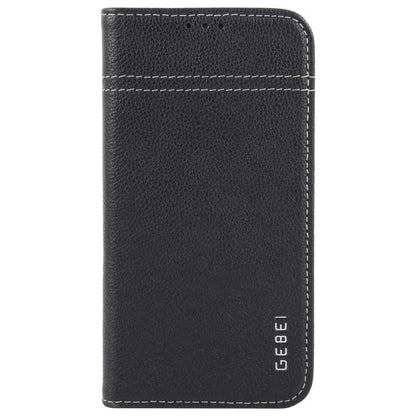 For iPhone 16e GEBEI Top-grain Horizontal Flip Leather Phone Case(Black) - free shipping - PMC Jewellery - Order now!