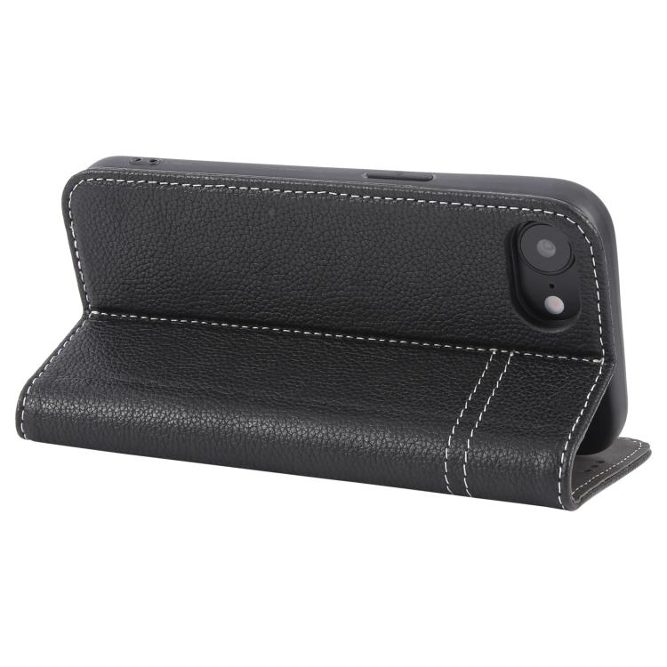 For iPhone 16e GEBEI Top-grain Horizontal Flip Leather Phone Case(Black) - free shipping - PMC Jewellery - Order now!