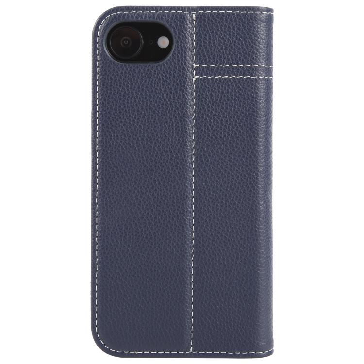 For iPhone 16e GEBEI Top-grain Horizontal Flip Leather Phone Case(Blue) - free shipping - PMC Jewellery - Order now!