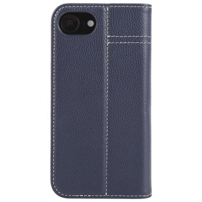 For iPhone 16e GEBEI Top-grain Horizontal Flip Leather Phone Case(Blue) - free shipping - PMC Jewellery - Order now!