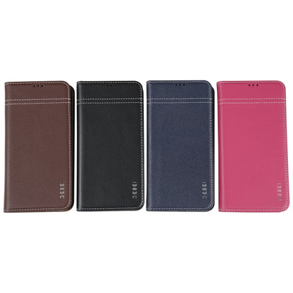 For iPhone 16e GEBEI Top-grain Horizontal Flip Leather Phone Case(Black) - free shipping - PMC Jewellery - Order now!