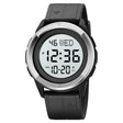SKMEI 2047 Multifunctional Men 50M Waterproof Sports Digital Wrist Watch(Silver+White) - free shipping - PMC TechLife - Order now!